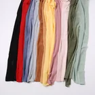 Scarf Women's Women 2021 New Solid Color Pleated Scarf Women's Pure Cotton Muslim Chiffon Shawl Scarf