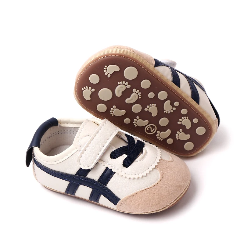Color Matching Striped Soft Sole Anti-slip and Wear-resistant Casual Sports Baby Shoes details