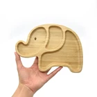 Bowl Plate Plates Baby Silicone Suction Bowl Bamboo Plate Cute Elephant Shape Baby Bamboo Sucker Plates Bamboo Plate