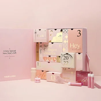 Customized productCustom Advent Calendar Empty Luxury Cardboard Paper Gift Beauty Cosmetic Packaging Countdown Advent