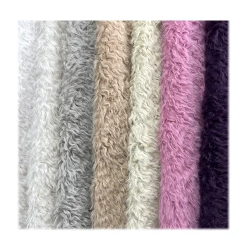 45mm soft long pile alpaca faux fur decoration wholesale fleece plush fabric for clothing