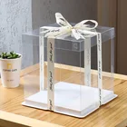 Box Cake Customized Wholesale Commercial Transparent Packaging Box Disposable Recyclable Plastic Cake Box