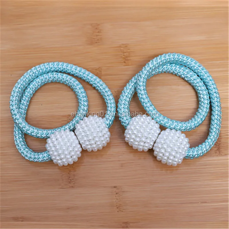 Pearl Magnetic Magnetic Ball Curtain Tie Rope Backs Holdbacks Buckle Clips Accessory Rods Accessoires Hook Holder R1567