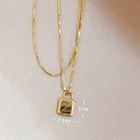 Jewelry Personalized Custom Alphabet Letter 18K Gold Pendant Chain Jewelry Necklace Set With Initial For Women