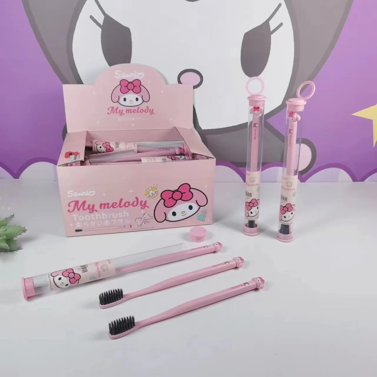 MB1 Cartoon Adult Sanrio Toothbrush Ultra Soft Toothbrush Anime Cinnamoroll Kuromi Travel Portable Toothbrush