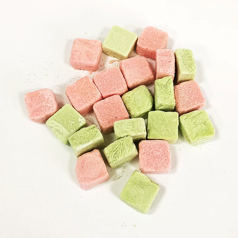 product factory wholesale high protein oem freeze dried yogurt cubes dog treats dental treats fruits vegetables flavor pet cat snacks642-3