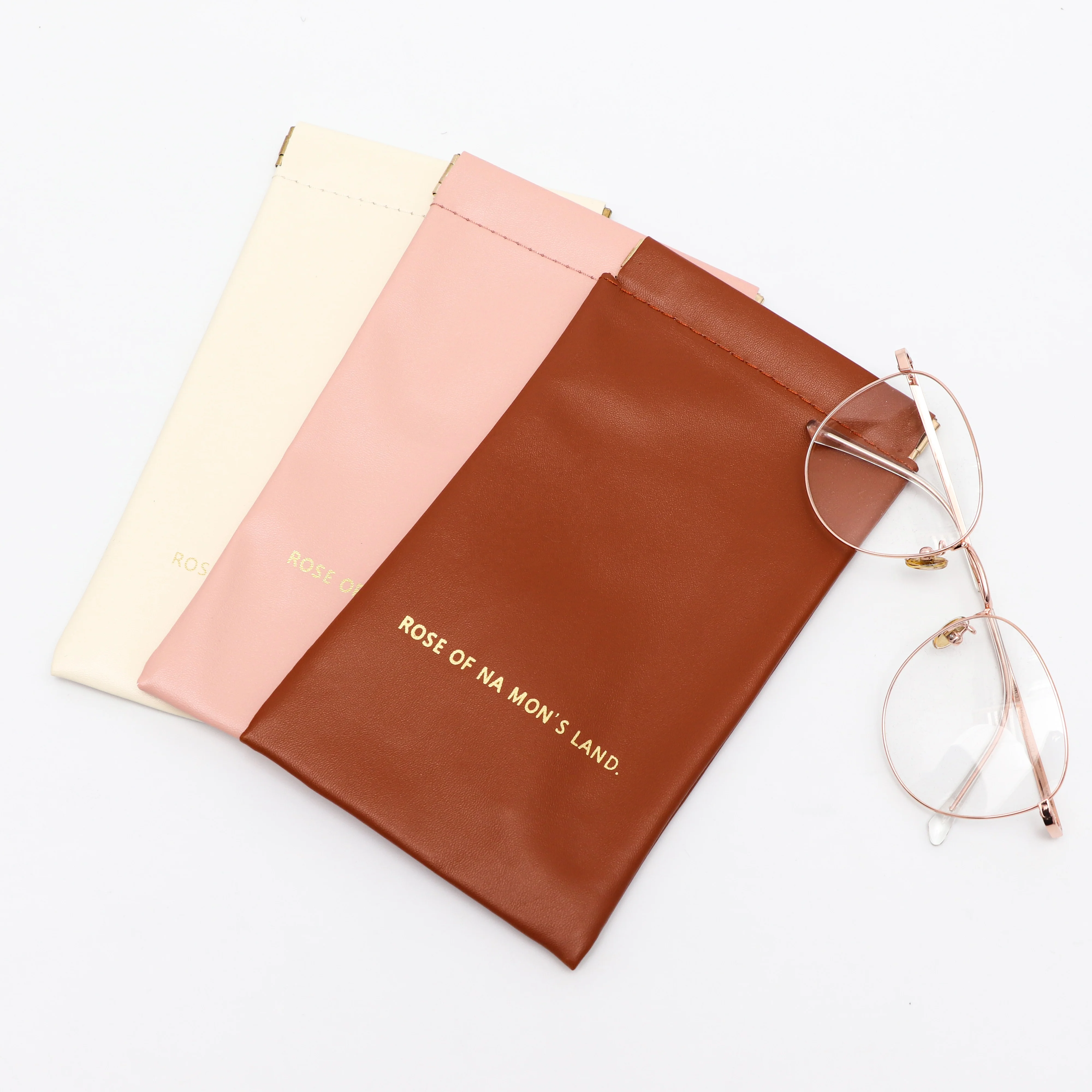 Leather Eye Glasses Pouch / Sunglasses Case Bag Holder Soft Leather Glasses Bags Microfiber Glasses Pouch 4