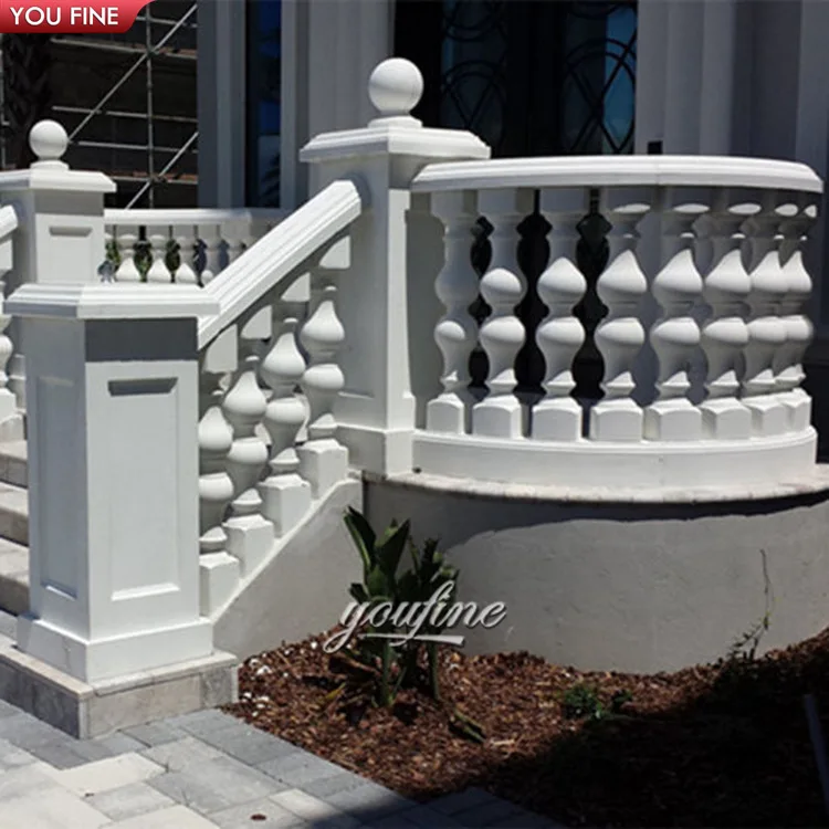 Villa Hotel Decoration Custom Design Granite Stair Railing Balustrades Marble Stone Fence Handrail