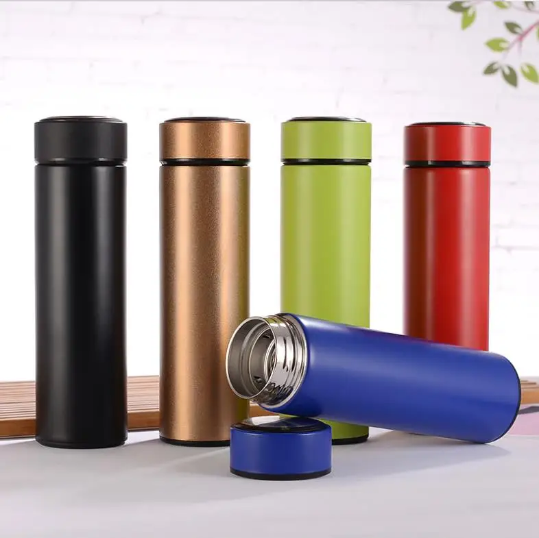 smart LED vacuum Insulated Stainless flask Steel double wall Water Bottle With Screen with temperature show customized logo