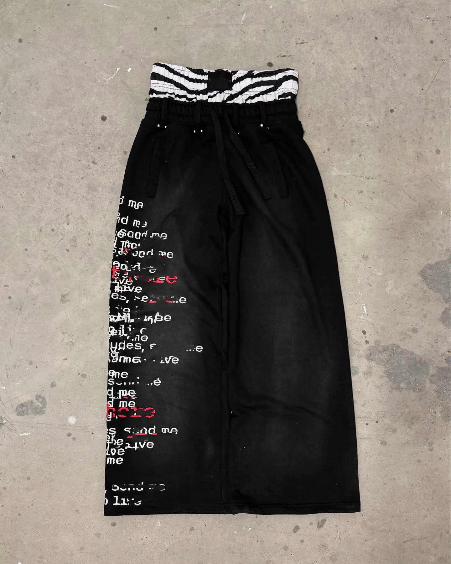 Street Wear Custom Dtg Printed Oversized Wide Leg Baggy Double Waist Jogger Sweatpants for Men factory