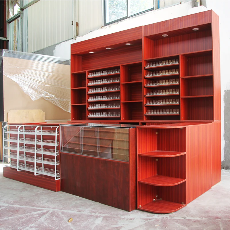 Meicheng Custom Wood Tobacco Display Cabinet Led Light Vintage Smoke Shop Showcase Design Antique Cigar Shop Display