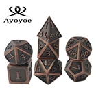 Set Metal Dnd Dice Antique Copper Solid Metal Polyhedral DND Or RPG Dice Role Set Of 7 D4-D24 Sex Game Dice Set
