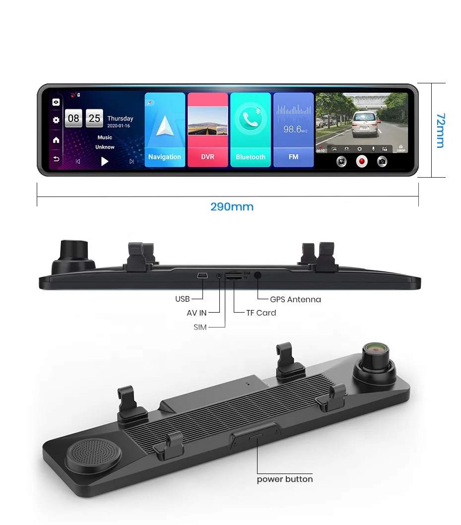 smart rearview mirror android