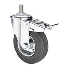 Gray Wheels 160mm Wheel WBD 100mm 160mm European Type Gray Silent Rubber Heavy Duty Castor Wheels With Brake