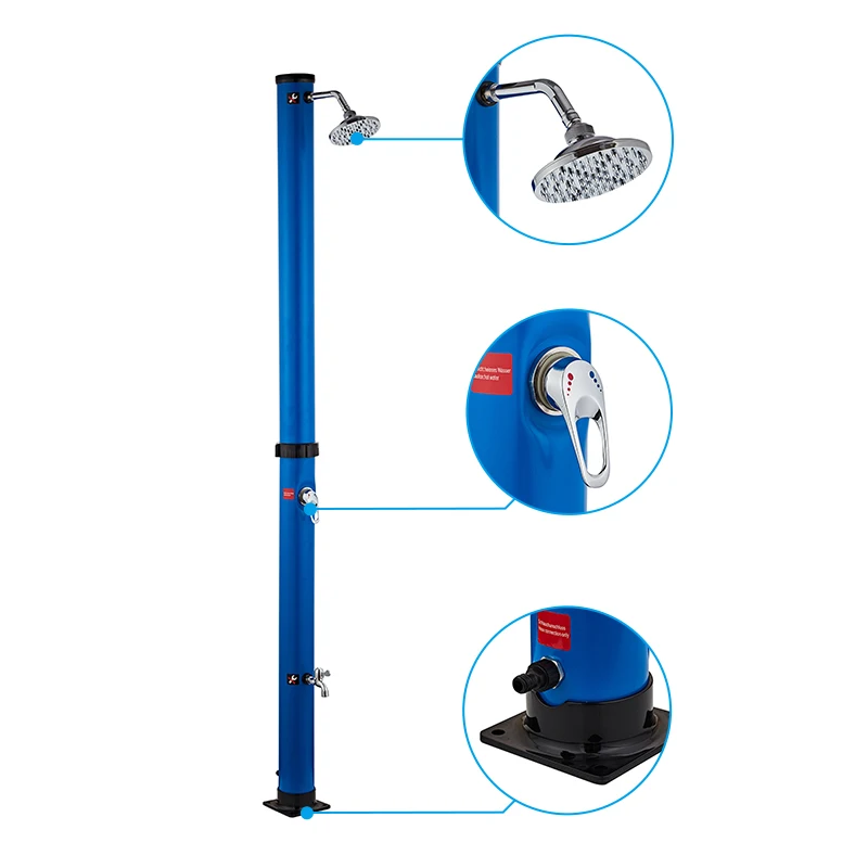 Blue 20L Freestanding PVC 2 Sections Design Professional Portable Shower