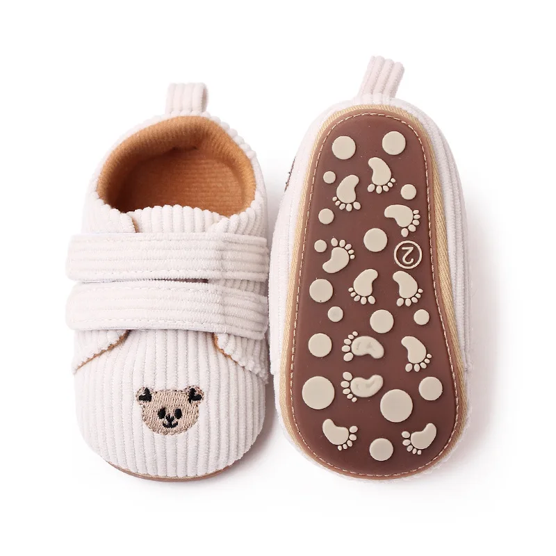 High Quality Soft Anti-slip TPR Outsole Corduroy Material Baby Toddler New Born Shoes 2025 Unisex Boys and Girls supplier