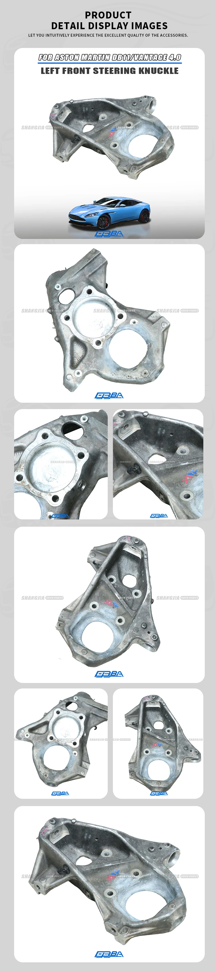 Original Used Aluminum Left Front Steering Knuckle For Aston Martin HY53-3K185-AE DB11 Vantage 4.0 Aluminum Car Steering Parts supplier