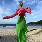 Girls Skirt 2021 New Arrival Casual High Waist Girls Skirt Summer Simple Design Solid Drawstring Midi Skirt