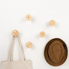 Wood Hook Wood Custom Natural Single Round Beech Wood Wall Hook Wholesale -SHUYI