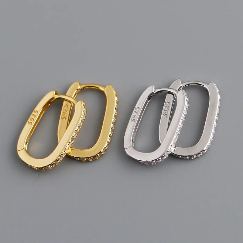 Personality S Diamond-Encruped Zircon S925 Sterling Silver Ring Cheap Earrings