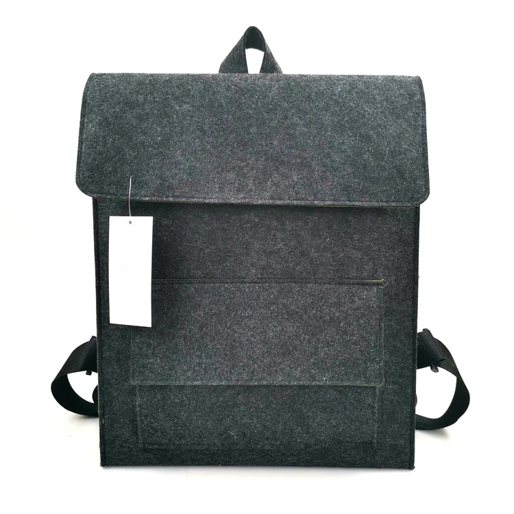 grey felt backpack
