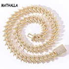 Plated Gold Wholesale Copper Micro-zircon Jewlry Plated Real Gold Necklace Men's Hiphop Necklace