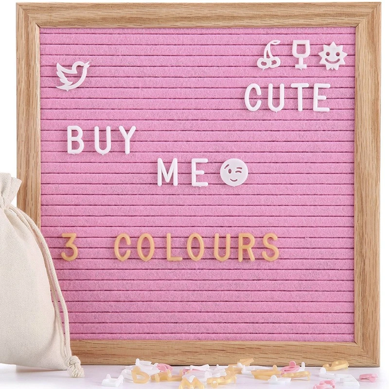 Wood Crafts Wooden Boxes & Wall Signs Felt Letter Board with Stock Changeable Inch White Plastic Letters