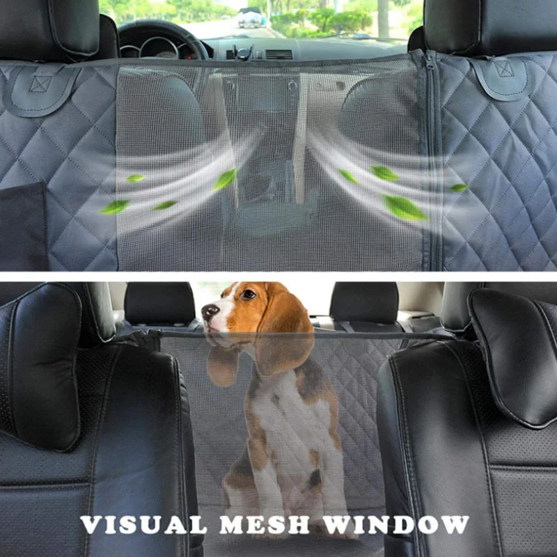 Large Size Universal Use Pet Seat Cover  Waterproof Anti-dirt Detachable Design with Mesh window Dog Car Hammock