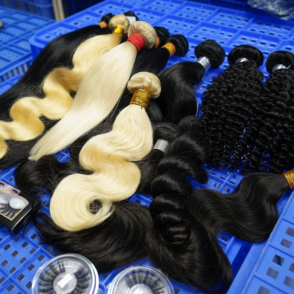 Short Original Machine Weft Straight Human Hair Weave 613 Virgin Brazilian Hair Perruque Cheveux Humain