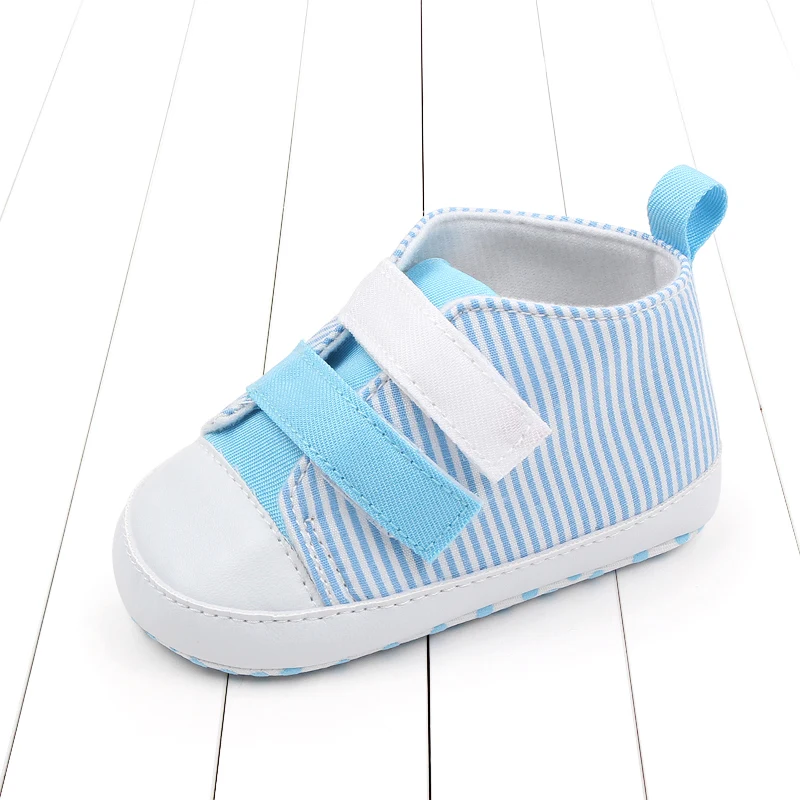 Spring& Autumn Color Matching Stripes Soft Bottom Canvas Shoes Baby Shoes for Girls and Boys supplier