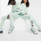 Mens Men 2020 OEM Custom Cotton Fashion Sweatsuit Unisex Plain Jogger Mens Tracksuit