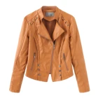 Leather Women Jackets High Quality New PU Leather Women Short Coat Slim Motorcycle Jackets