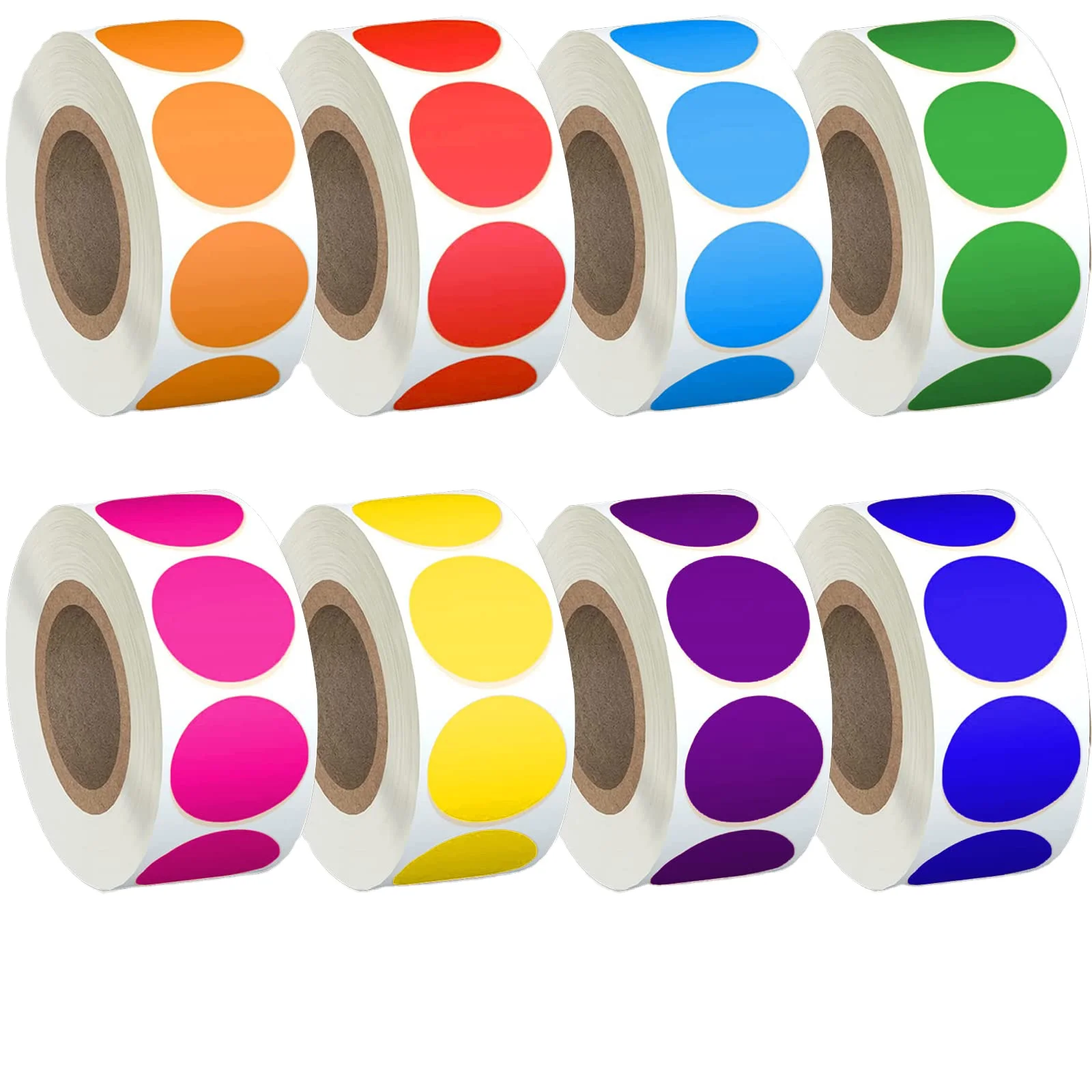 Rainbow Thermal Label Stickers 2-Inch Round Thermal Paper Rolls Colored Round Label Stickers Colored Self-Adhesive Label Printer details