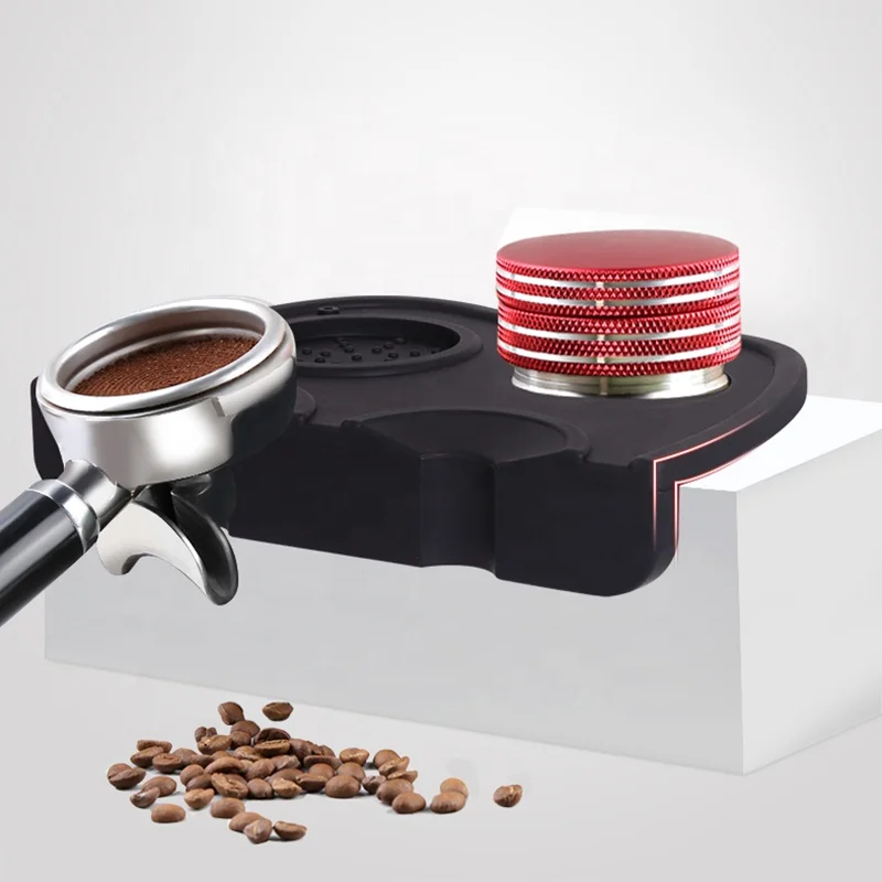 High Quality Silicone Espresso Tamper Mat made For Baristas With Non-slippery Food Safe Silicone coffee Tampering Corner Mat