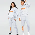 Suit Men High Quality Custom Logo 2 Piece Unisex Sports Suit Solid Color Plain Tracksuit Hoodie Men Sweatsuit Sets