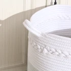 Basket Basket Large Large Cotton Rope Basket 15.8"x15.8"x13.8"-Baby Laundry Basket Woven Blanket Basket Nursery Bin
