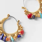 Beaded Earrings European And American Creative Exaggerated Personality Beaded Woven Natural Stone Earrings