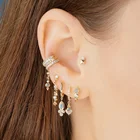 Cz Earrings Earrings Gemnel 925 Silver Pave CZ Crystal Non Piercing Earrings Opal Ear Cuffs