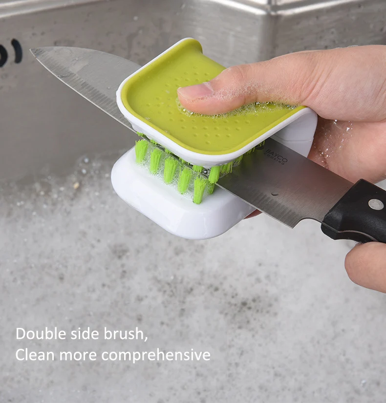 Kitchen tableware knife spoon double-sided cleaning brush U-shape brush
