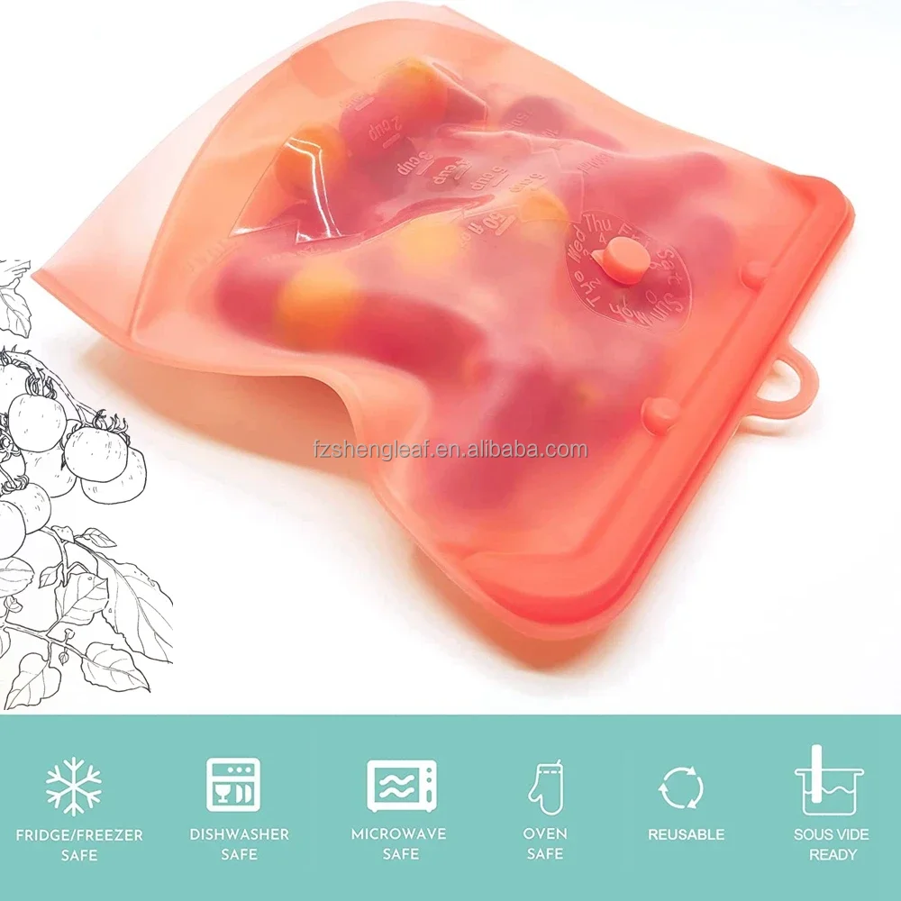 product reusable fresh clear ziplock silicone airtight freezer bag take away food storage and container for packaging kitchen camping-5