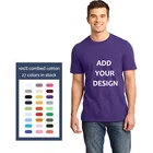 Shirt Unisex 100% Cotton Custom Printing Logo Design Heat Transfer DTG Graphic Blank T Shirt