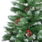 Christmas Snow 6ft Christmas Tree Luxury Berries Cone Decoration Traditional Pine Snow Tipped