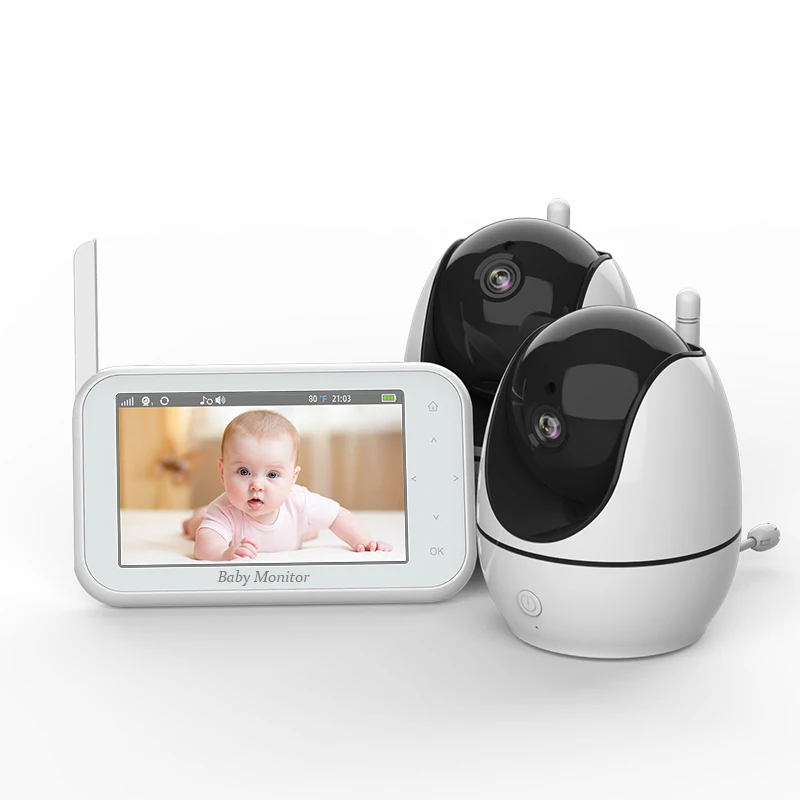 2024 ABM200S Touch Button Baby Monitor 4.3'' LCD  Pan Tilt Zoom Two-way Talk VOX Eco-mode Crying Detection  Smart Baby Monitor