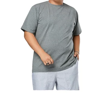 OEM Custom Service Sports Clothing Tall Big Men Short Sleeves Tee Premium Grey Print Plus Size T Shirt