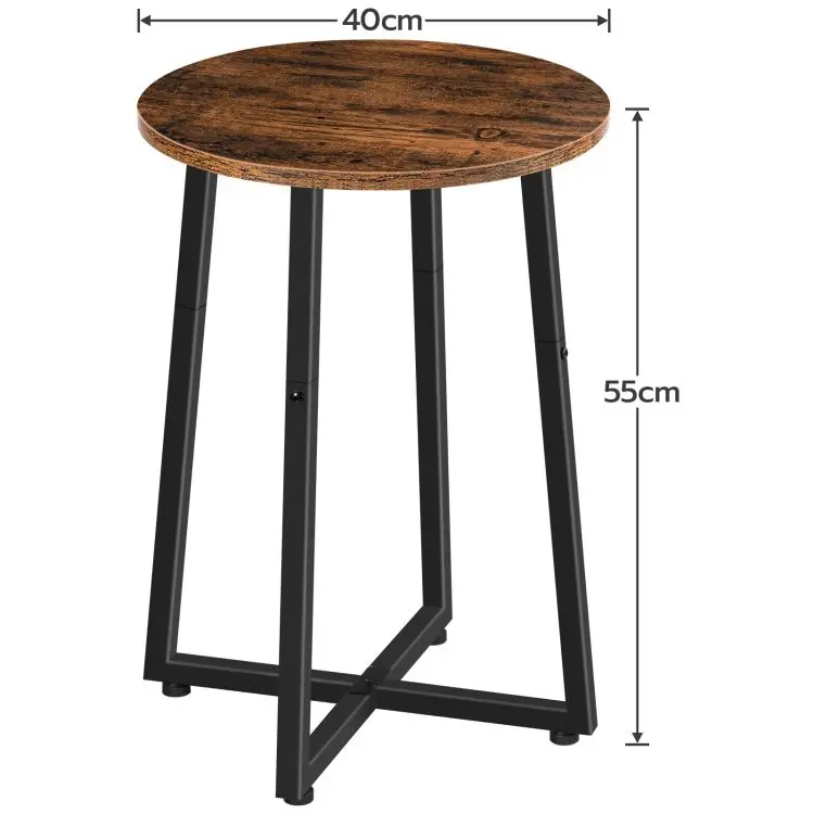 Wholesale Industrial Style Rustic Round Side End Table Round Accent Wooden Side Table Nightstand with Storage for Living Room