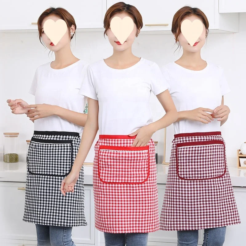 Oil proof unisex clothes Lash waist half apron sublimation with pockets fashion barista apron customize Kitchen textile