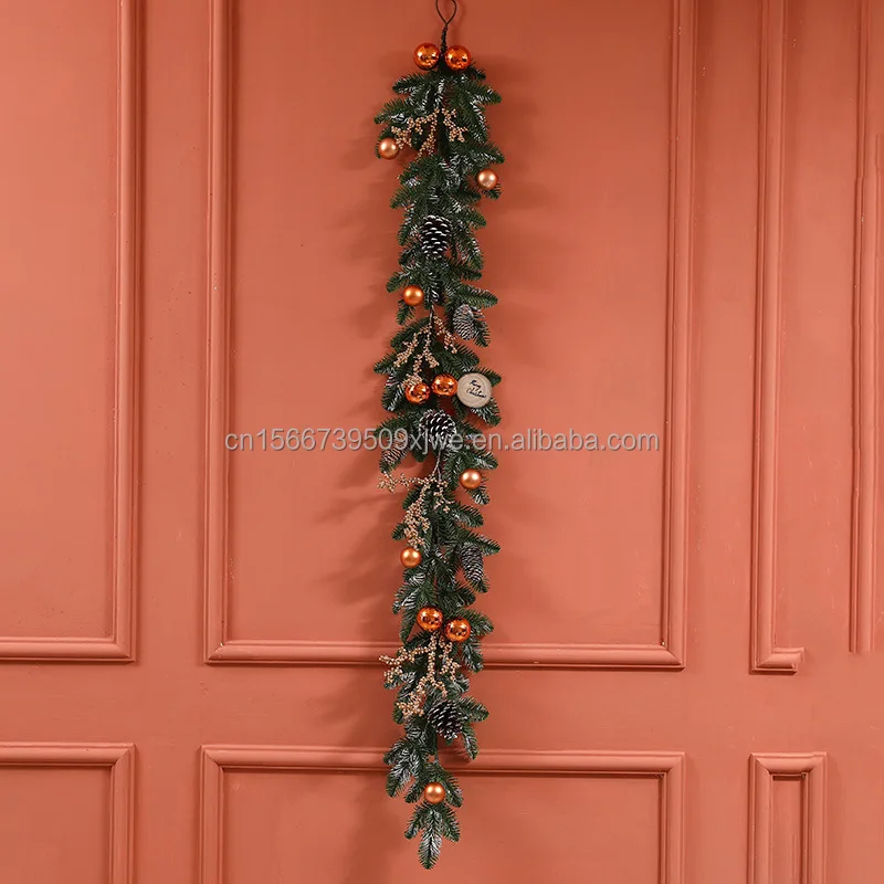product 2025 online hot sale christmas wreath and garland set decorated 6pcs per pack-8