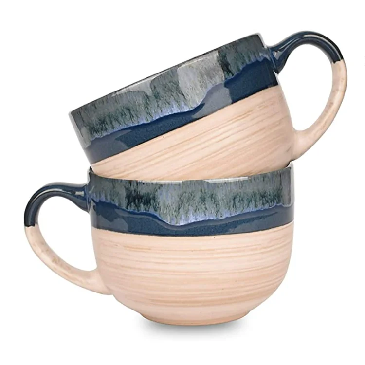 Promotional Products Stoneware Jumbo Latte Customize Colors Logo Ceramic Coffee Mugs