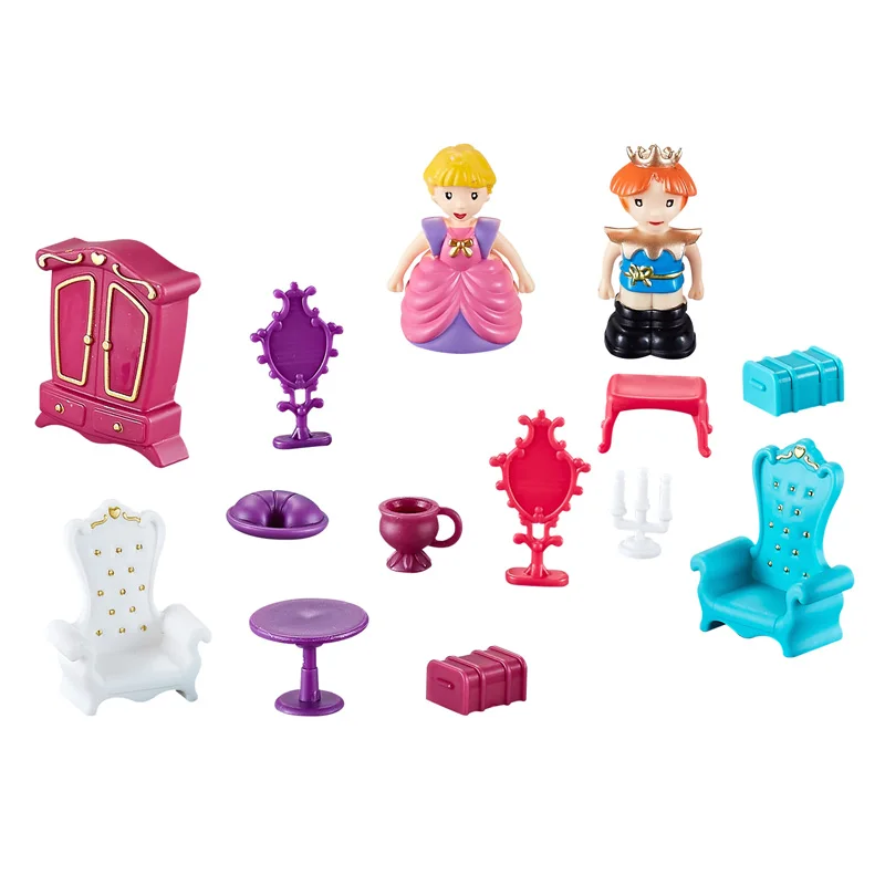 EPT New Arrival Hot Selling Plastic Pretend Girls Toy Dream Castle Miniatures Villa Kids Dollhouse Furniture Toy
