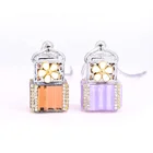 Glass Cap Bottle 8Ml 10Ml Black Blue Empty Bamboo Glass Perfume Hanging Wooden Cap Car Diffuser Bottle